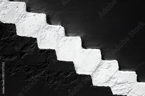 Black and White Staircase Abstract