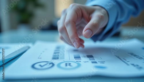 Hand Swiping Approval Slider on Document for User Interface Feedback