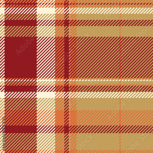 Classic tartan pattern with warm autumnal hues. A cozy, woven texture perfect for backgrounds, textile designs, and seasonal projects needing a traditional feel.