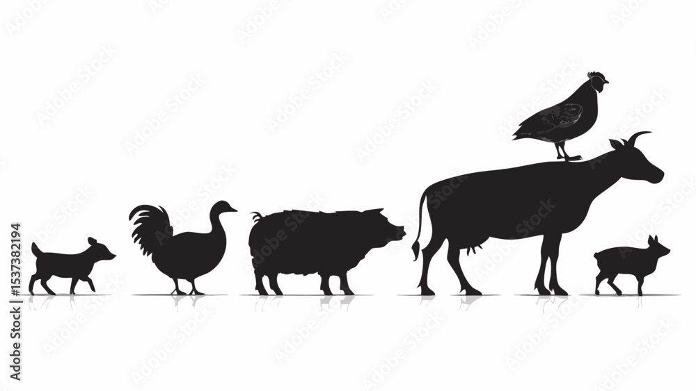 Obraz premium farm animals set