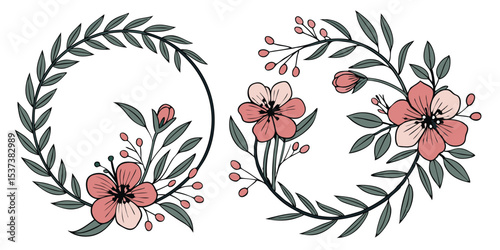 delicate floral laurel icon design