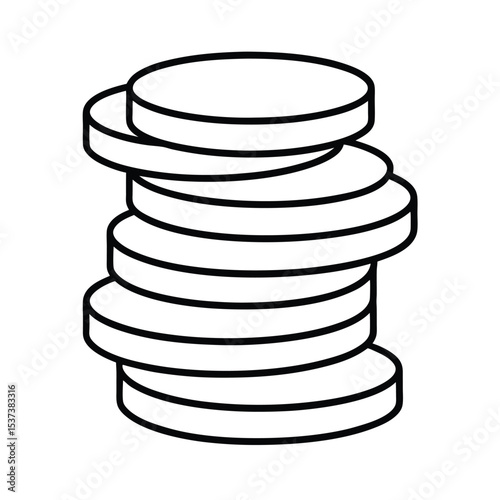 Stack of gold coins realistic vector illustration for finance wealth and business designs