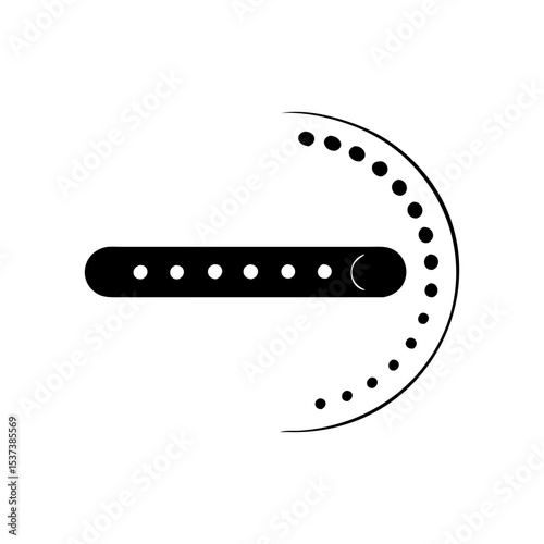 Abstract black and white graphic with circles and rounded shapes, design element silhouette vector