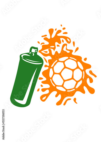 handball bombe tag ballon design logo club