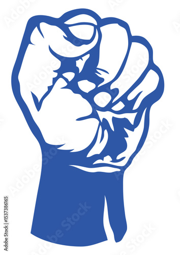 poing serre rageur vainqueur revolution