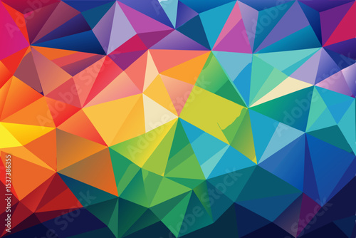 Abstract geometric triangle pattern with colorful mosaic shapes for a vibrant and seamless backdrop design