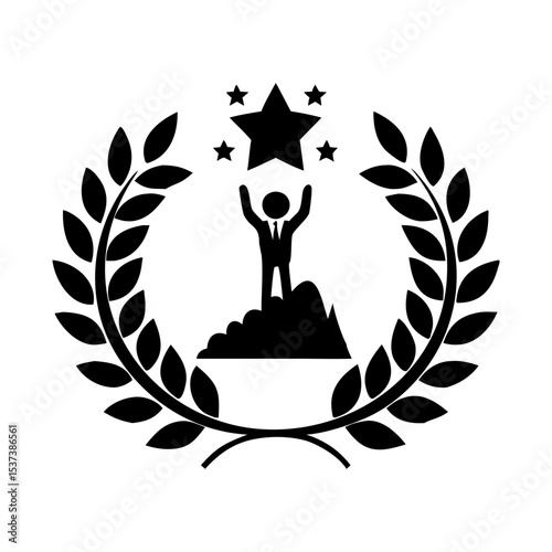 Achievement and ambition are recognized in this simple yet powerful laurel wreath silhouette vector