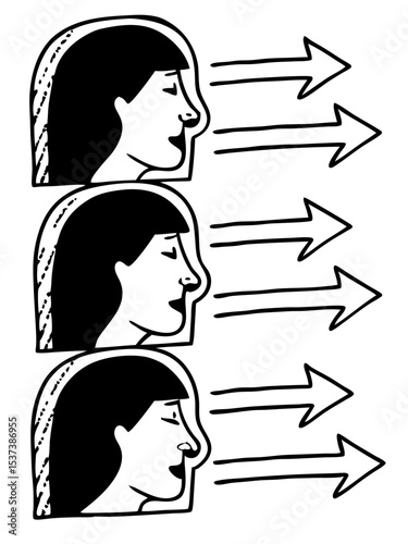Stylized People Communicating in a Circle. Vector Art of Dialogue and Exchange