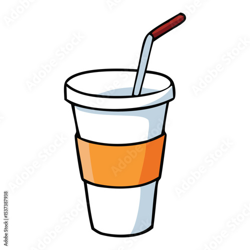 Glass of cola and milk with ice in a vector illustration of cold beverages