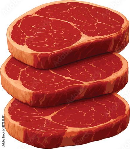 raw meat on a white background