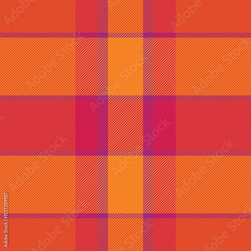 Vibrant orange and crimson plaid pattern.  Perfect for textile design, autumnal projects, or adding a bold graphic element to your work.