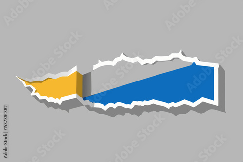 Political contour maps of European countries Ukraine and Russia with national flag symbols