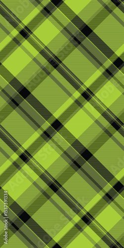 Variation seamless fabric background, winter pattern vector textile. Harmony plaid tartan texture check in lime and black colors.
