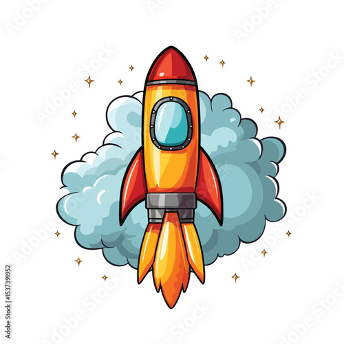 Professional Isolated Rocket Design Vector Illustration for Creative Projects