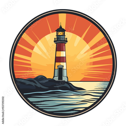 Professional Lighthouse Emblem Vector Illustration for Branding and Design Projects