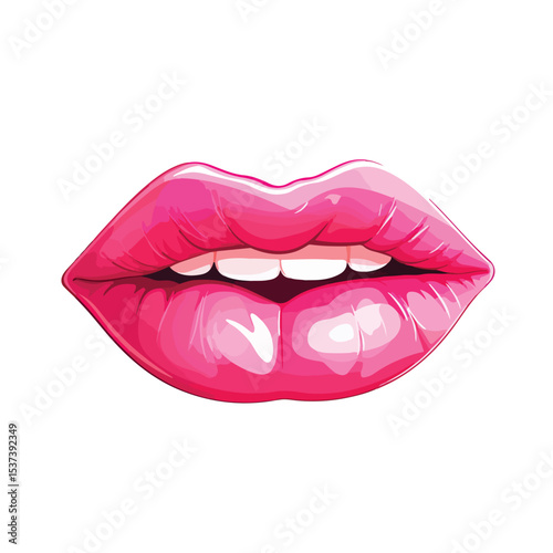 Professional Female Cartoon Lips Vector Illustration Icon for Design Projects