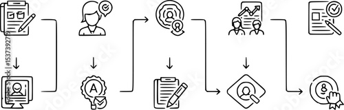 Strategic workflow depicting target audience research, data analysis, project evaluation, and campaign optimization.