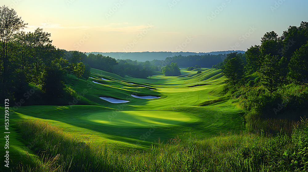 Naklejka premium golf course in the morning