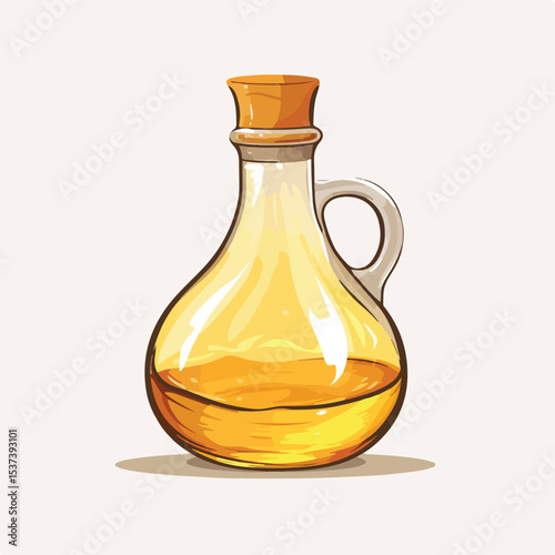 Professional Oil Flask Vector Illustration for Business Presentations and Marketing Materials