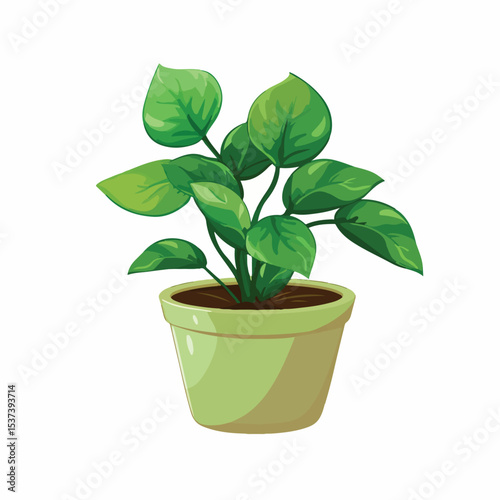 Modern Vector Illustration of a Stylish Plant in Pot Icon for Graphic Design Projects