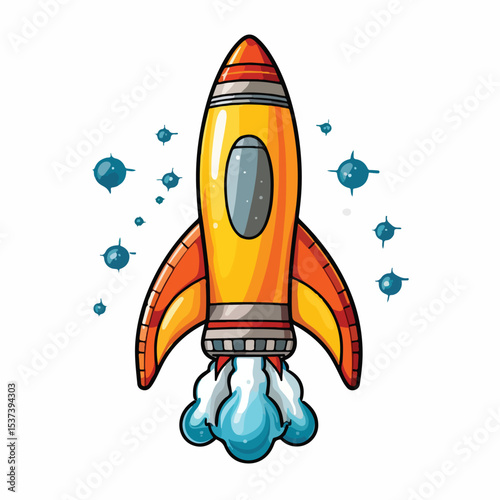 Rocket Spaceship Symbol Vector Illustration for Futuristic Technology Concepts
