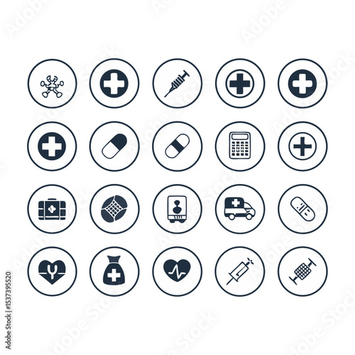 Medical Stroke icons set vector collections design
