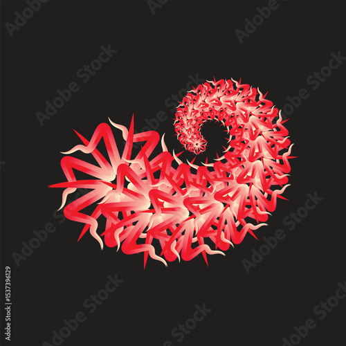 Abstract Red Spiral Swirl Design