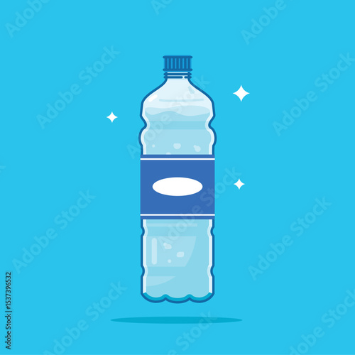 1500ml capacity multi-curved plastic water bottle, healthy blue drinking water packed in a bottle, recyclable and easy to store liquid.