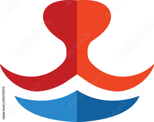 Abstract Red Orange Blue Emblem Icon