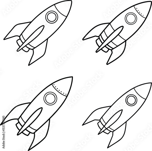 vector illustration of space rocket