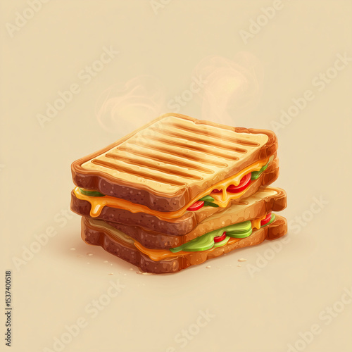 illustrated grilled cheese sandwich