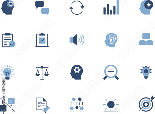 A presentation slide showcasing various icons representing critical thinking skills