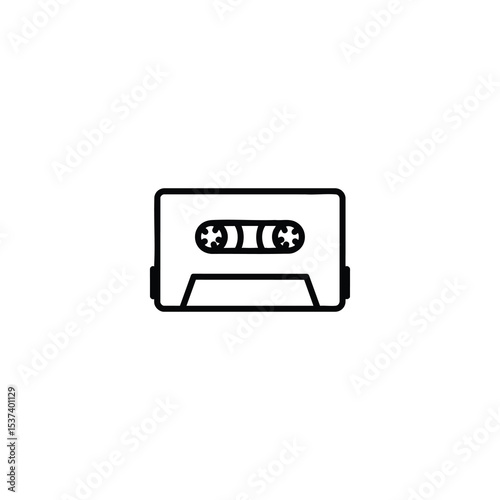 Audio Cassette Tape Outline Icon