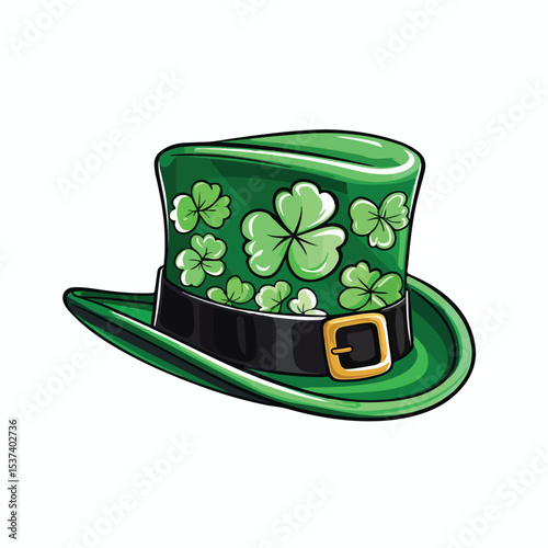 Traditional St. Patrick's Day Hat Drawing Vector Illustration for Festive Designs