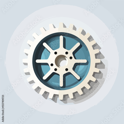 Professional Gear Illustration for Machine Icons and Cog Designs in Vector Format