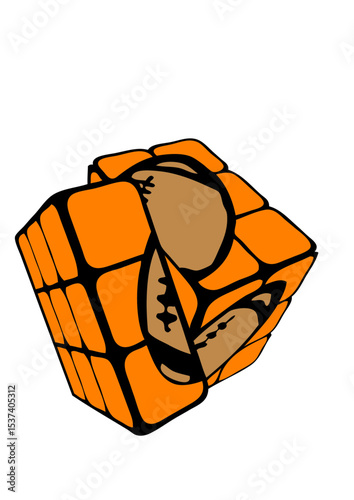 cube ballon rugby ou foot americain rubi forme