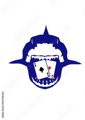requin carte poker as dent gueule ouverte