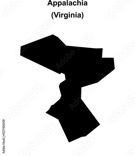 Appalachia (Virginia) blank outline map