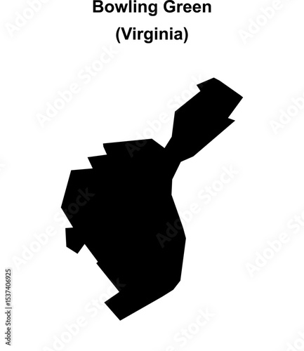 Bowling Green (Virginia) blank outline map