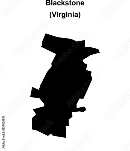 Blackstone (Virginia) blank outline map