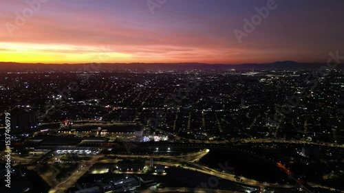 Sunset in the City: Drone Captures Golden Hour Over Itaquera – 4K