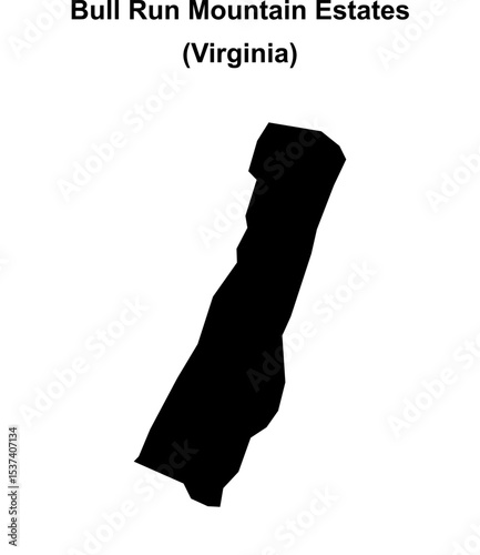 Bull Run Mountain Estates (Virginia) blank outline map