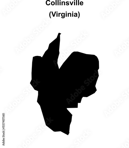 Collinsville (Virginia) blank outline map