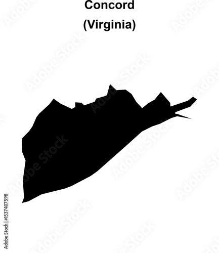 Concord (Virginia) blank outline map