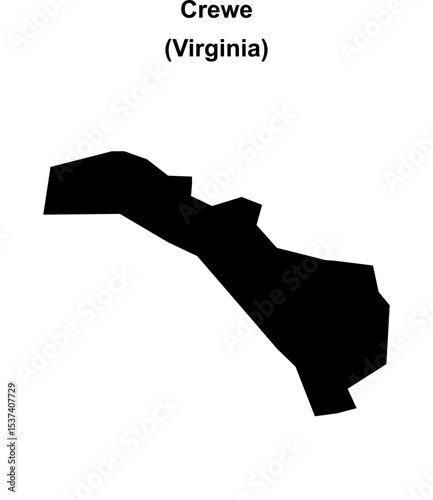 Crewe (Virginia) blank outline map