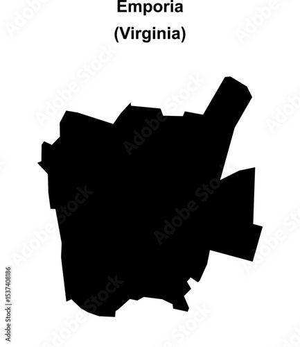 Emporia (Virginia) blank outline map