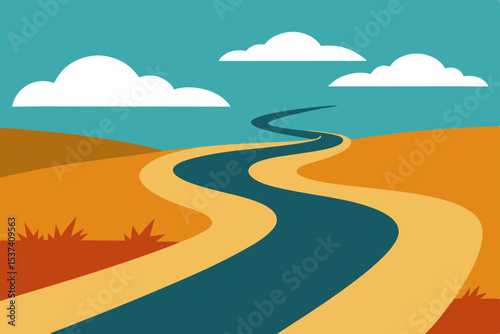 Serene Winding River Path A Journey Through Tranquil Landscape
