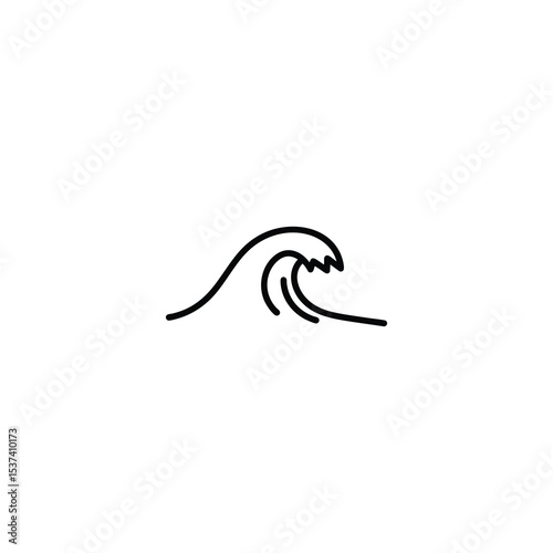 Tsunami Wave Stylized Ocean Icon