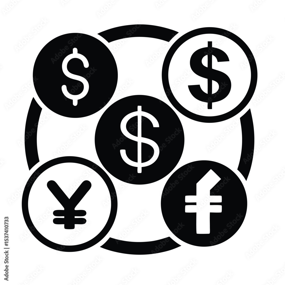 Fototapeta premium currency-exchange--silhoutte-icon
