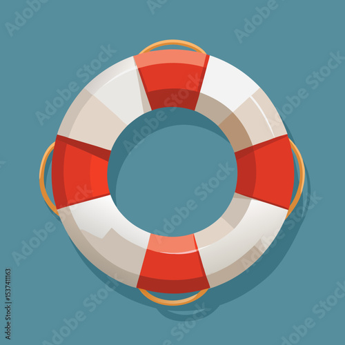 life buoy on blue background